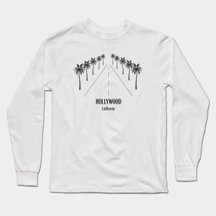 Palm Tree street in Hollywood Long Sleeve T-Shirt